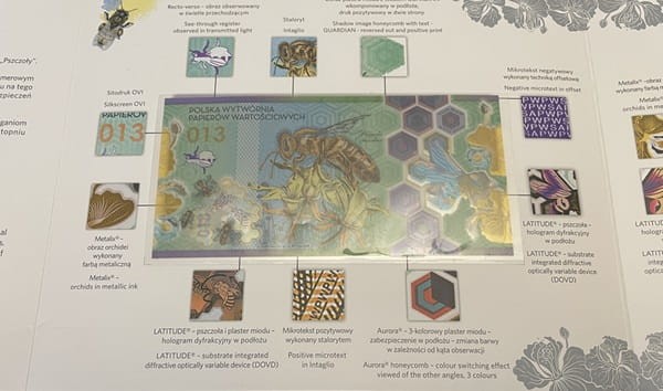 Pszczoła Miodna 013 PWPW 2013 r. folder banknot testowy 2