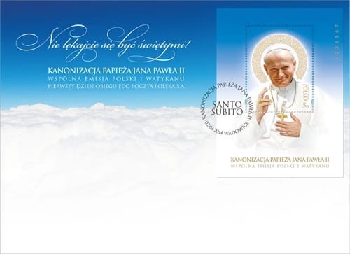 Kanonizacja Papieża Jana Pawła II FDC 5 zł 2014