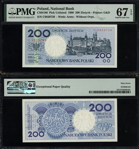 00 złotych 1990 r. PMG 67 EPQ