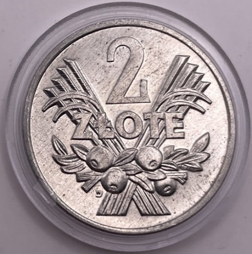 Moneta 2 złote Jagody 1970 r. rewers stan 1