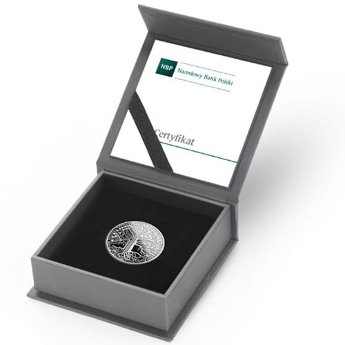 Moneta 100 rocznica Dekretu o Archiwach Państwowych 2019 box