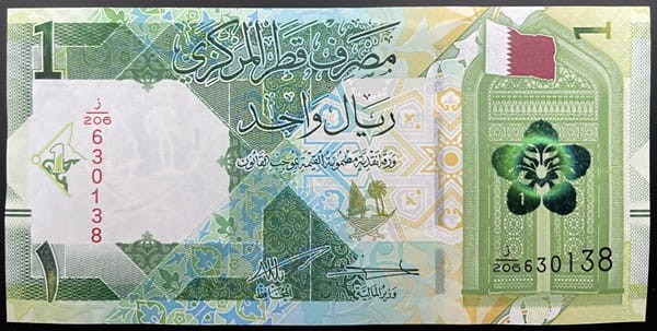 Katar banknot 1 riyal 2022 r. awers