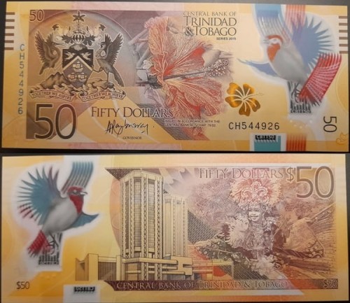 Trynidad i Tobago banknot 50 dolarów polimer 2015 r.