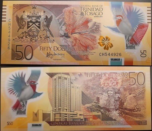 Trynidad i Tobago banknot 50 dolarów polimer 2015 r.