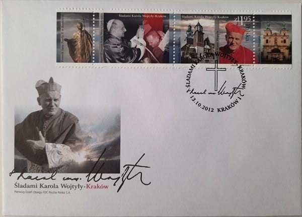 Koperta FDC śladami Karola Wojtyły Karków 2012