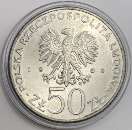 Moneta 50 zł 150 lat Teatru Wielkiego 1983 r. awers