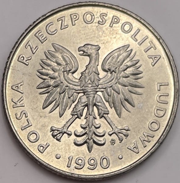 Moneta 20 złotych 1990 awers