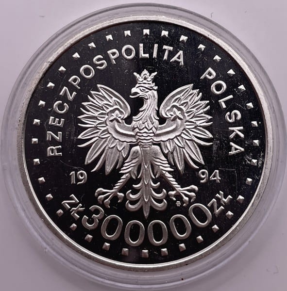Moneta 300000 zł 50 rocznica Powstania Warszawskiego 1994  awers