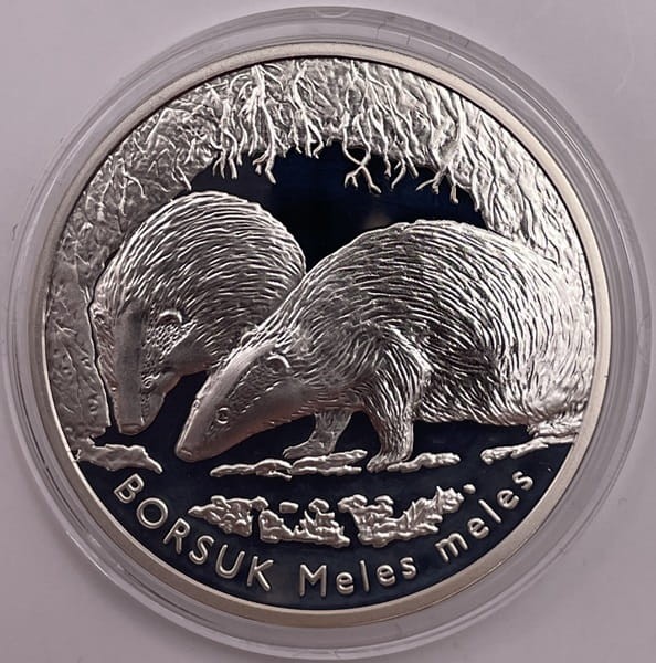 Moneta 20 zł Borsuk 2011 r. rewers