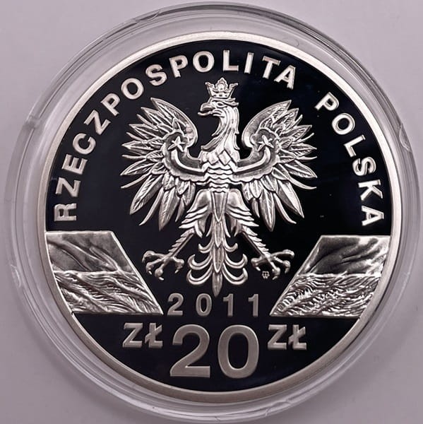 Moneta 20 zł Borsuk 2011 r. awers