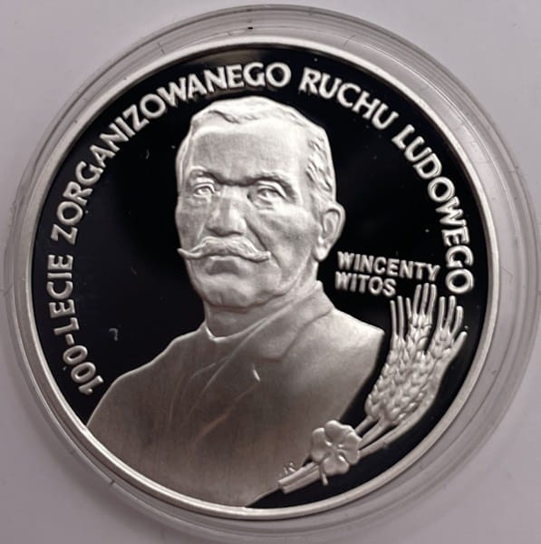 Moneta 10 zł Wincenty Witos 1995 r. rewers