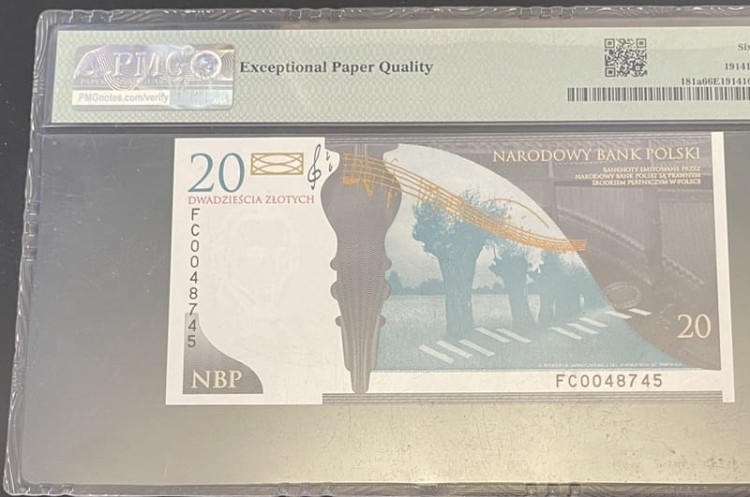 20 zł Fryderyk Chopin 2009 PMG 66 EPQ awers