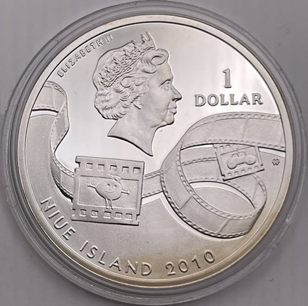 Moneta 1 dolar Wilk i Zając Bohaterowie kreskówek 2010 awers