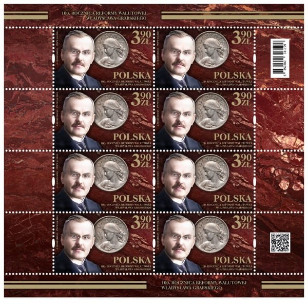 Arkusz 100 rocznica reformy walutowej Władysława Grabskiego 2024 5363