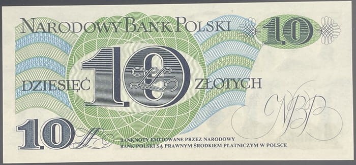 Banknot PRL 10 zł Józef Bem 1982 awers