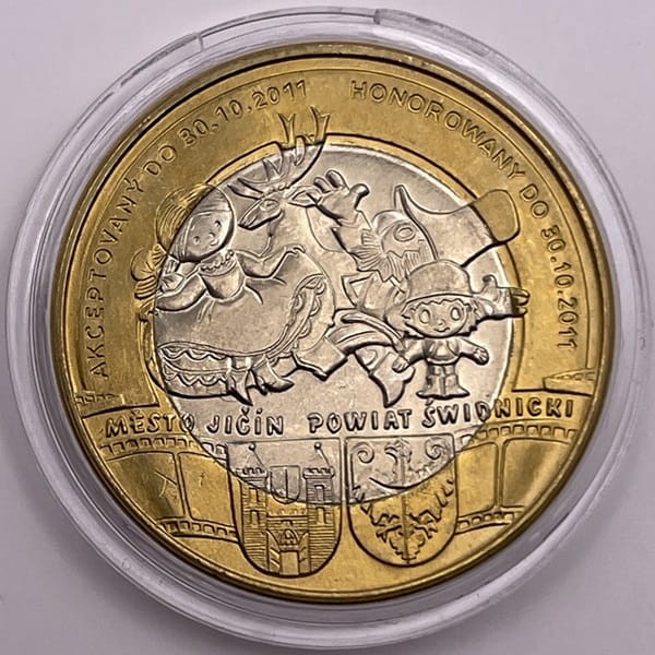 Moneta zastępcza 9 Rumcajsów Jicin 2009 awers