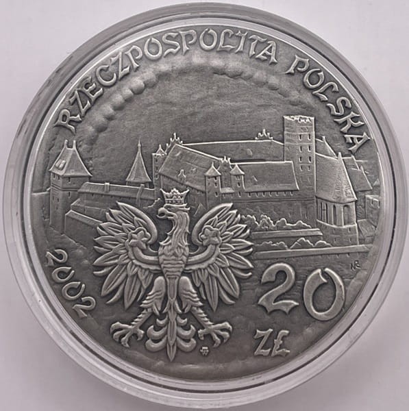 Moneta 20 zł Zamek w Malborku 2002 awers