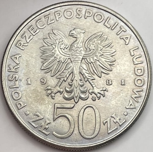 Moneta 50 zł Światowy Dzień Żywności 1981 awers