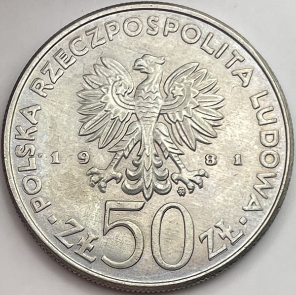 Moneta 50 zł Światowy Dzień Żywności 1981 awers