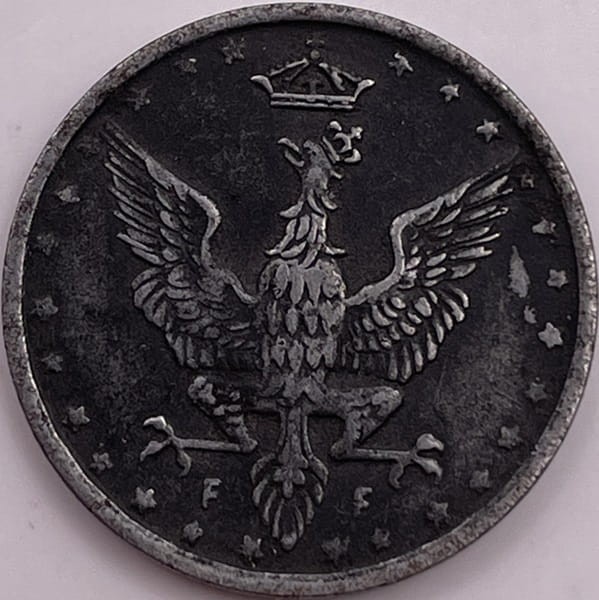 5 fenigów 1917 r. Królestwo Polskie awers
