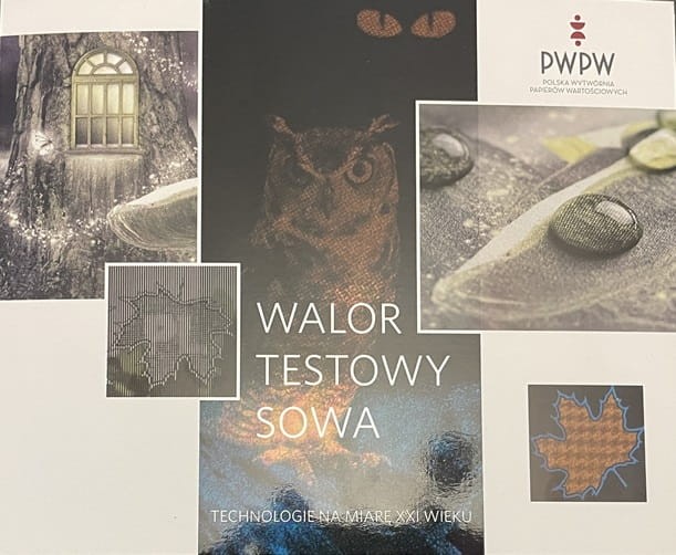 Sowa PWPW 2023 banknot testowy folder