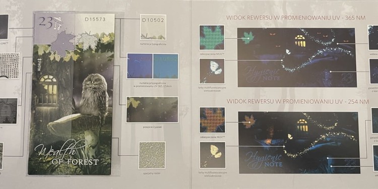 Sowa PWPW 2023 banknot testowy środek