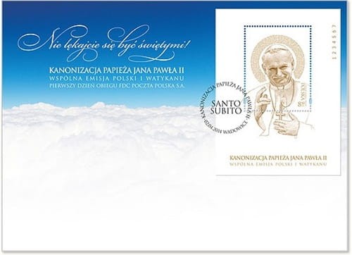 FDC Kanonizacja Papieża Jana Pawła II 8 zł 2014