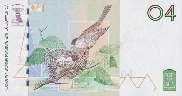 Pokrzewka czarnołbiasta 04 PWPW 2004 r. awers