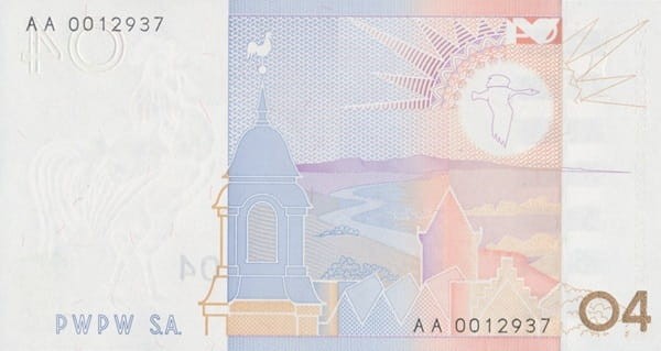 Pokrzewka czarnołbiasta 04 PWPW 2004 r. rewers