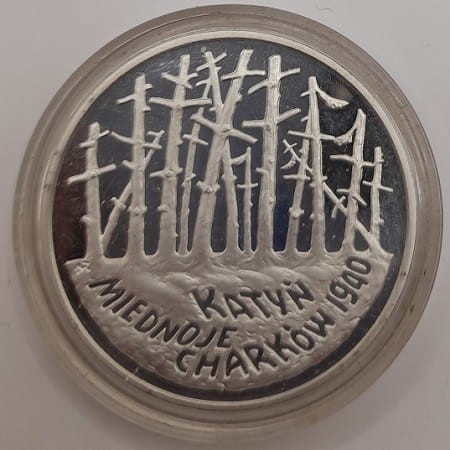 Moneta 20 zł Katyń 1995 r rewers
