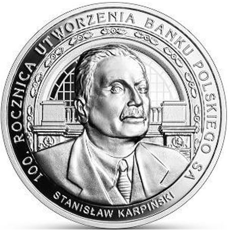 Moneta kolekcjonerska 10 zł 100 rocznica utworzenia Banku Polskiego 2024 rewers