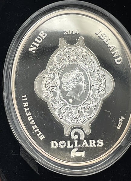 Faberge 2 dollars 2014 r. Jajo Kiwi awers