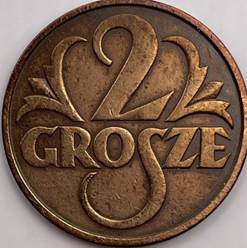 Moneta 2 grosze 1932 r. awers