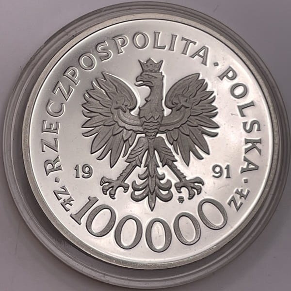 100 000 zł Żołnierz polski na frontach II WŚ Narvik 1991 awers