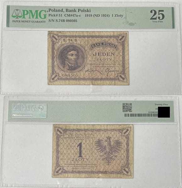 Banknot 1 złoty 1919 r