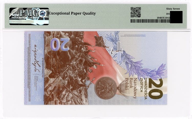 20 złotych Bitwa Warszawska 2020 rewers