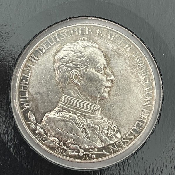 2 marki 1913 r. A Wilhelm II Prusy rewers