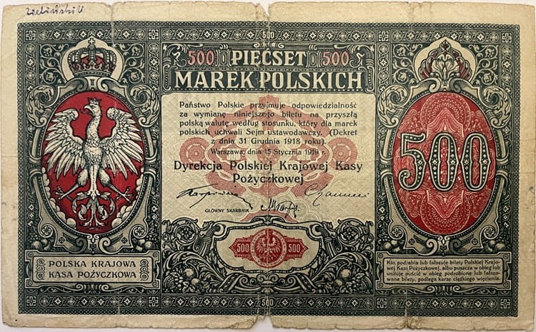 500 marek polskich 1919 r awers