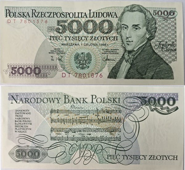 5000 zł 1988 Fryderyk Chopin