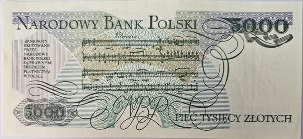 5000 zł 1988 Fryderyk Chopin rewers