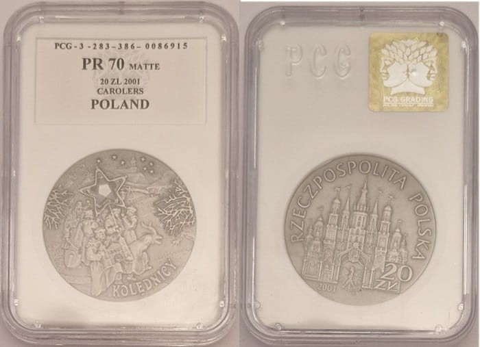 Moneta 20 zł Kolędnicy 2001 r. grading