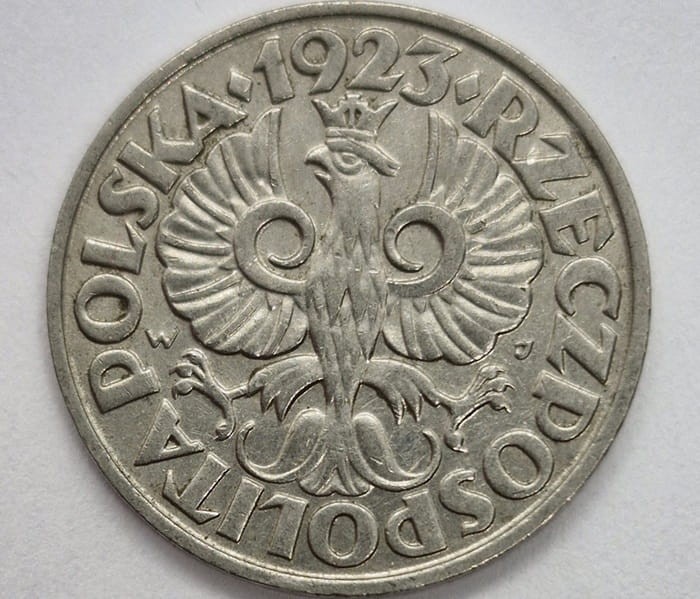 Moneta 20 groszy 1923 r. awers