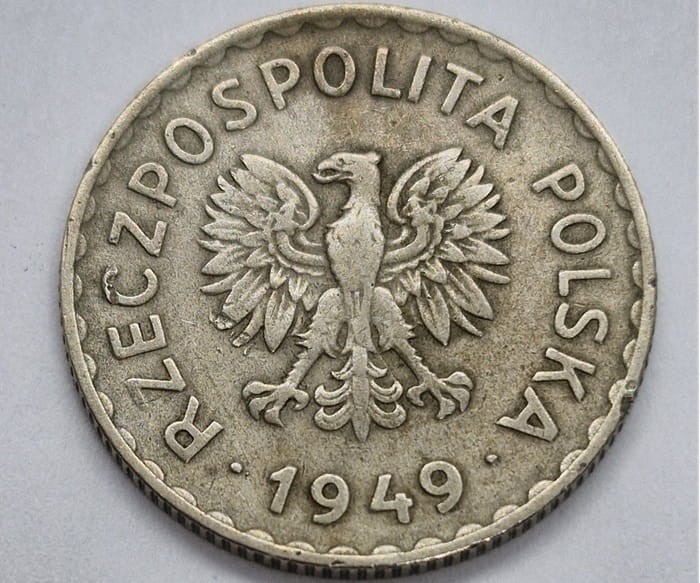 1 złoty 1949 bz stan 3 Miedzionikiel awers
