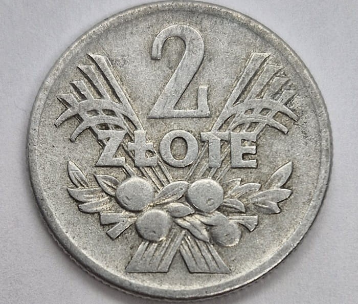 Moneta 2 złote Jagody 1958 r. rewers stan 3