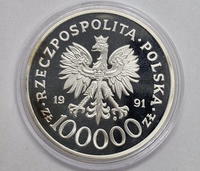 100 000 zł Żołnierz polski na frontach II WŚ Tobruk 1991 awers