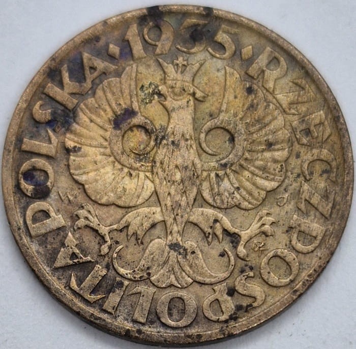 2 grosze 1935 r. awers