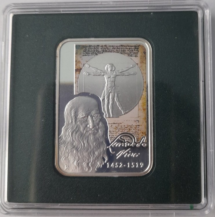 10 Dinars Leonardo da Vinci 2008 r. awers