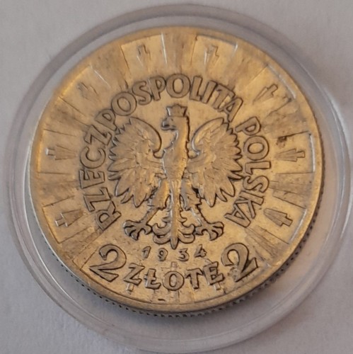 Moneta 2 złote 1934 r. Józef Piłsudski awers