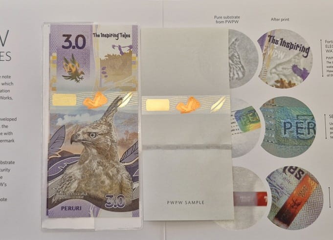 Peruri PWPW 2021 r banknot testowy awers środek