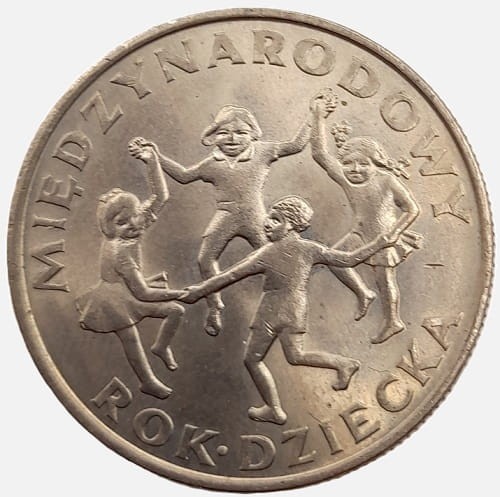 Moneta 20 zł Międzynarodowy Rok Dziecka 1979 rewers